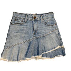 Alice + Olivia Jeans Size 25 Jean Skirt distressed frayed edge asymmetrical look